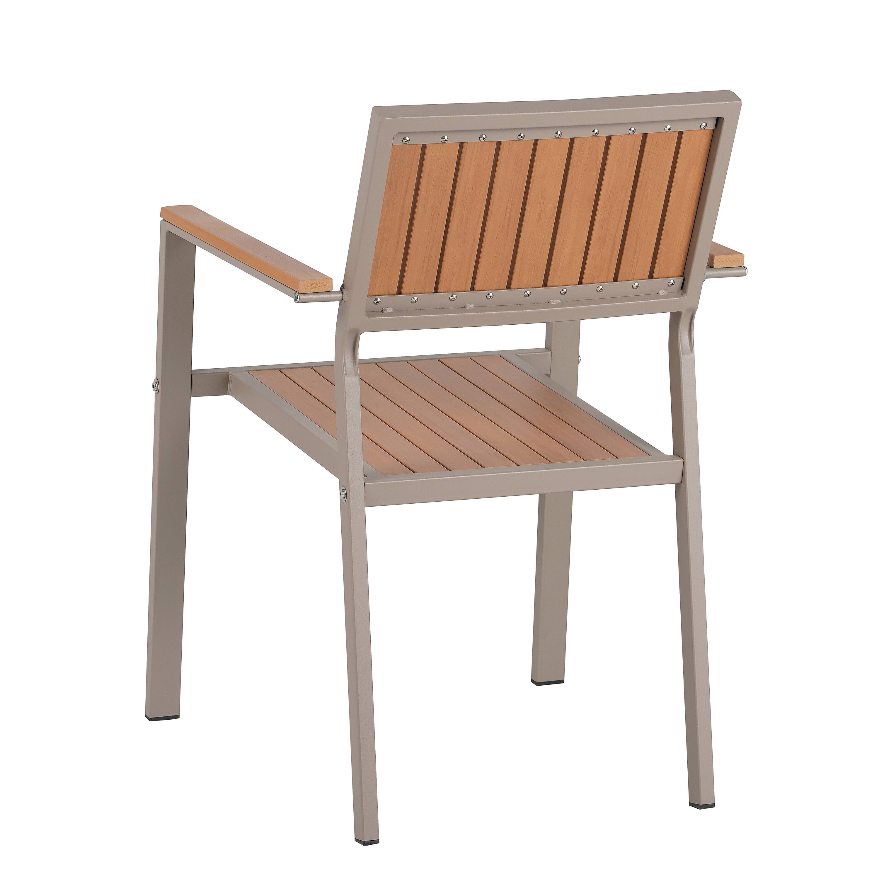 Alt View 6. Mondawe - 7-Piece Outdoor Dining Set with 6 Chairs and Extendable Table - Camel+Natural.