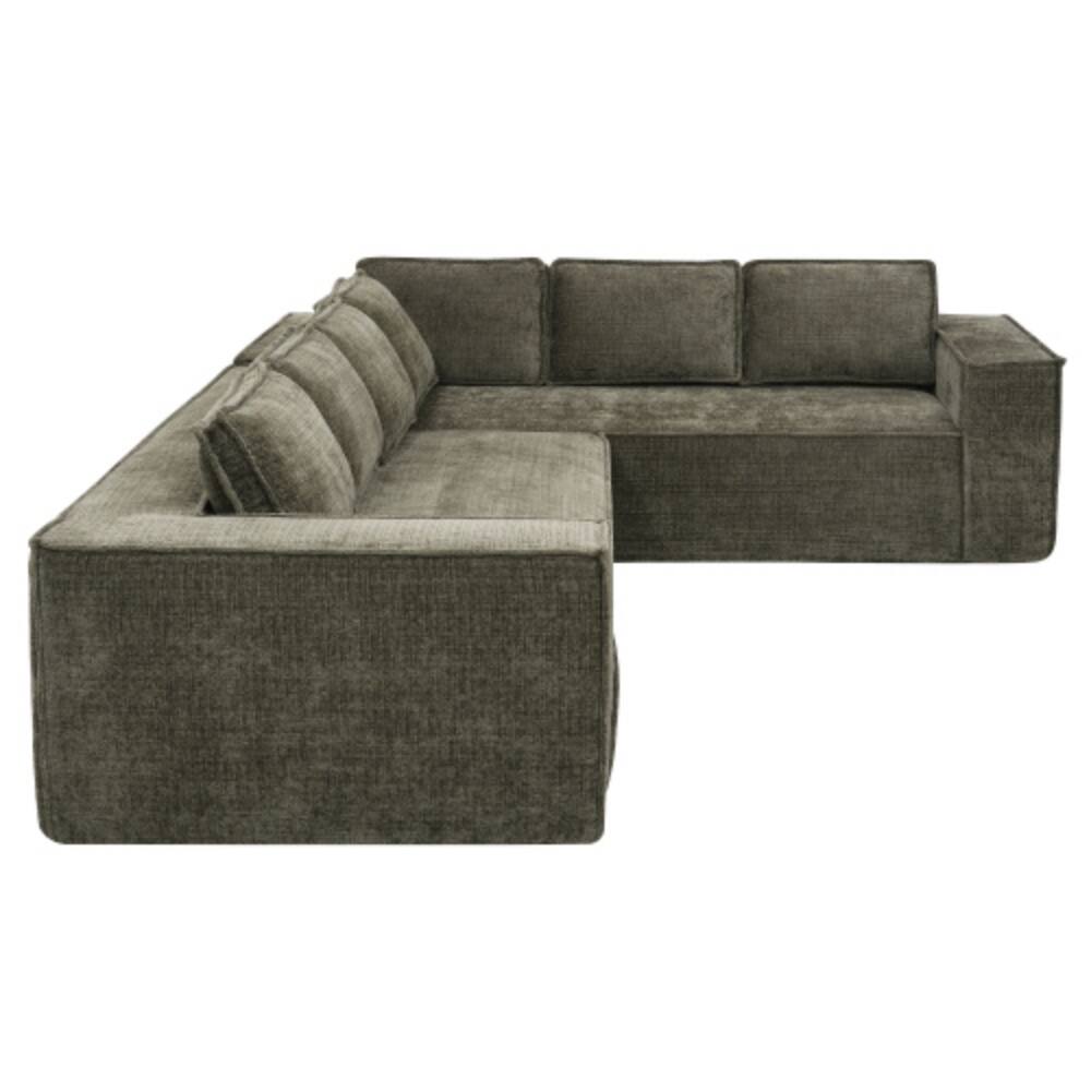 Alt View 6. LUCKY ONE - 129.5" Minimalist Modular 6-Seat Cloud Sofa Set No Assembly Wrinkle-Resistant Chenille - Green.