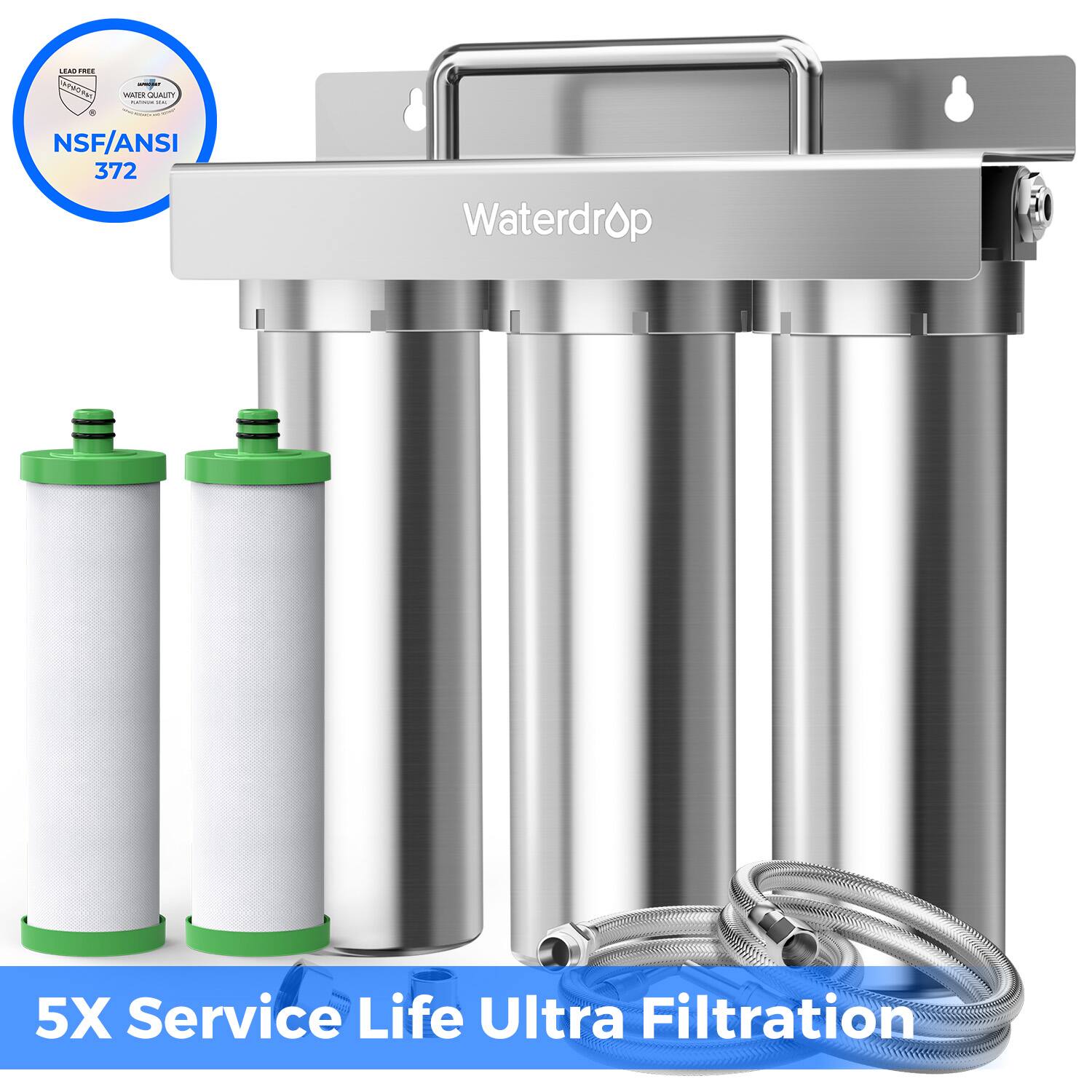 Waterdrop - TST-UF Under Sink Water Filter System Extra WD-P1-2 Water Filter - Silver