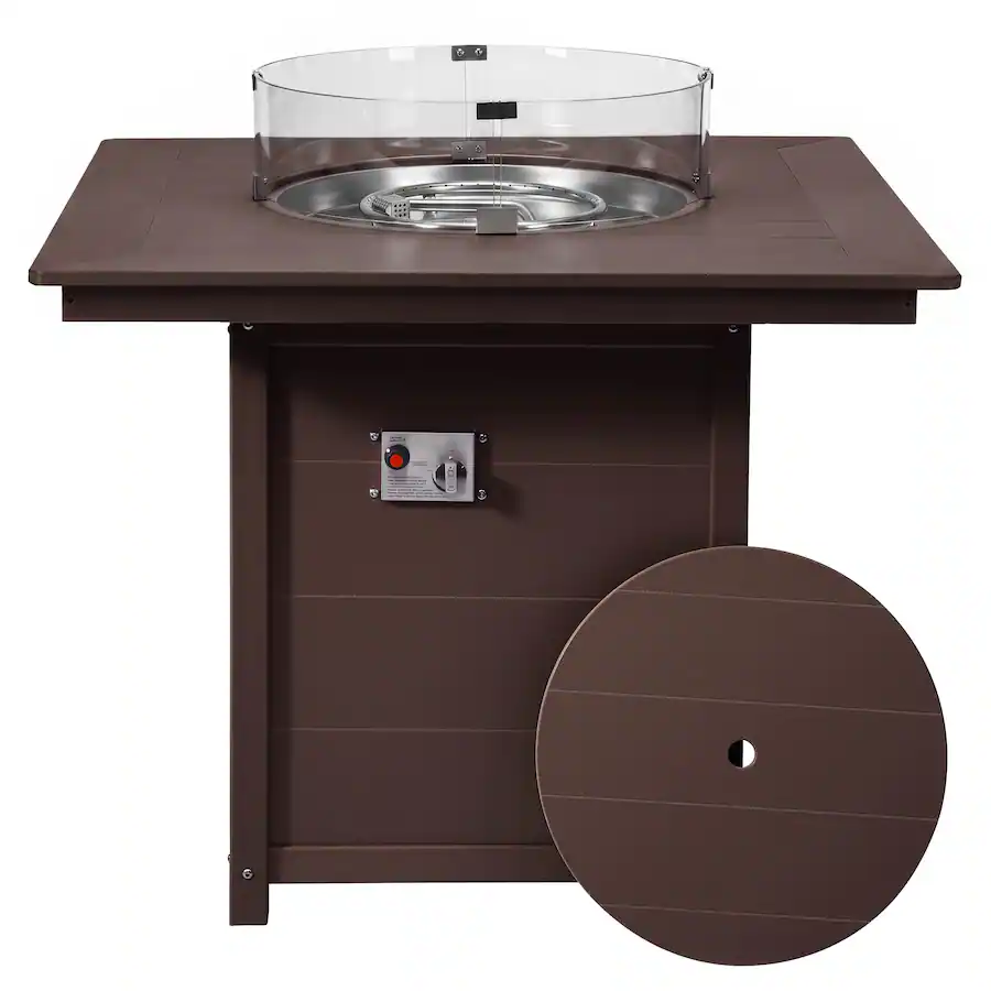 WestinTrends Helios 42" Modern Outdoor Patio Gas Propane Square Fire ...