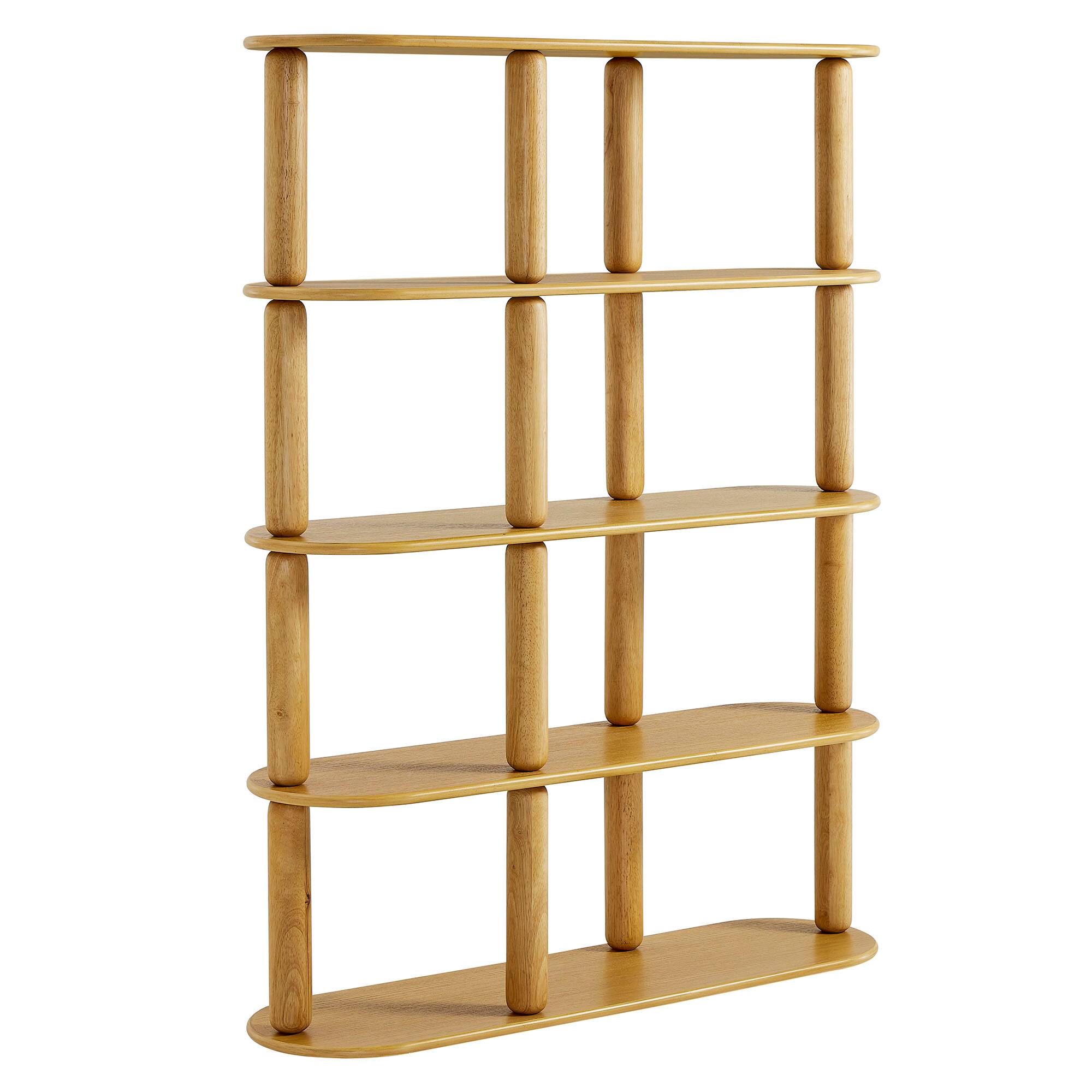 Angle. Modway - Arcus 4-Tier Oval Wood Bookshelf by Modway - Oak.