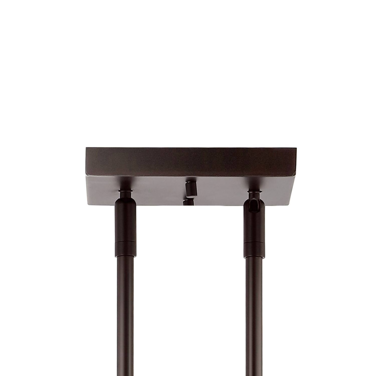 Alt View 4. Jonathan Y - Marlowe 32.5" 3-Light Farmhouse Industrial Iron/Glass Linear LED Pendant, Oil Rubbed Bronze/Clear - Oil Rubbed Bronze/Clear.