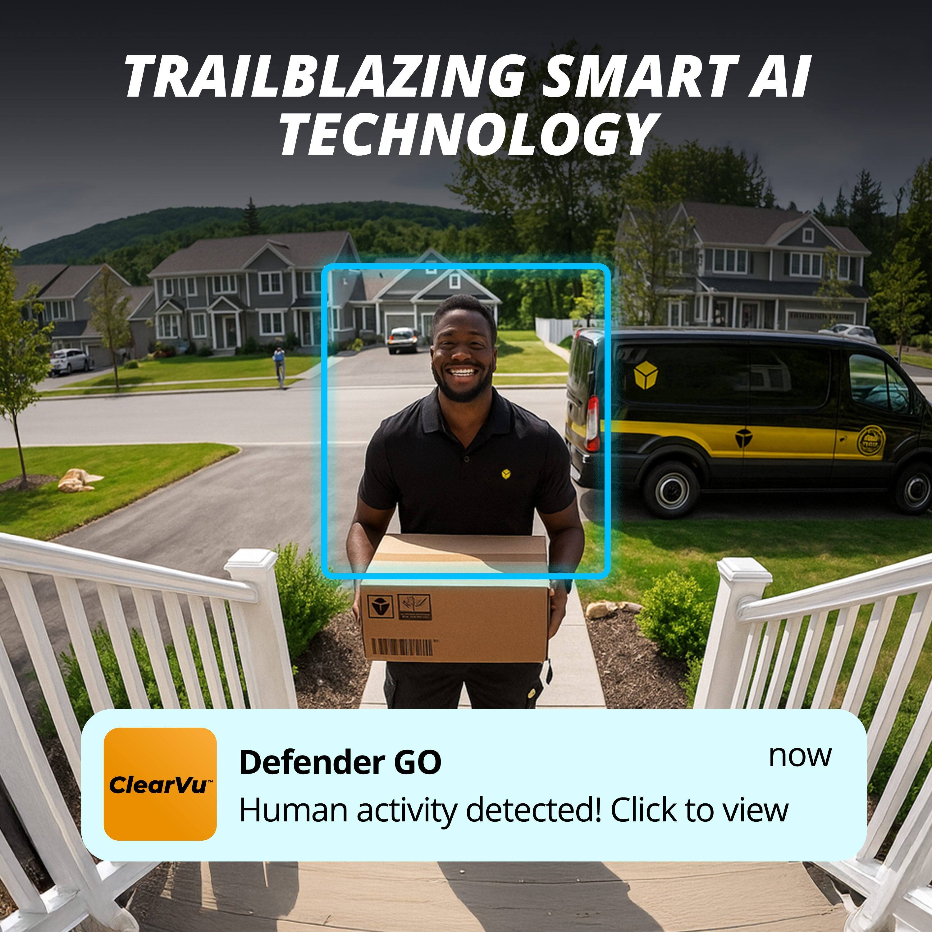TRAILBLAZING SMART AI TECHNOLOGY

Defender GO
Human activity detected! Click to view

now