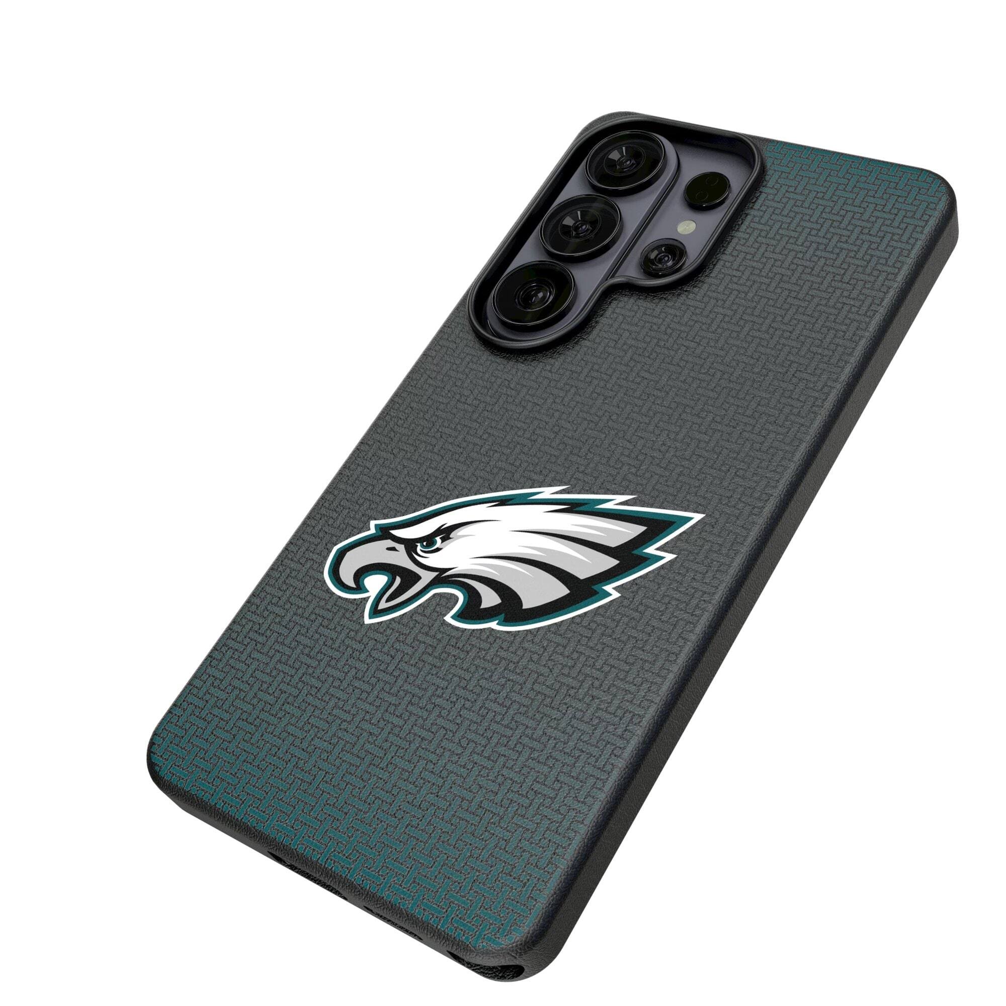 Alt View 1. Keyscaper - Philadelphia Eagles Linen Galaxy Magnetic Bump Case - S24 Ultra - Black.