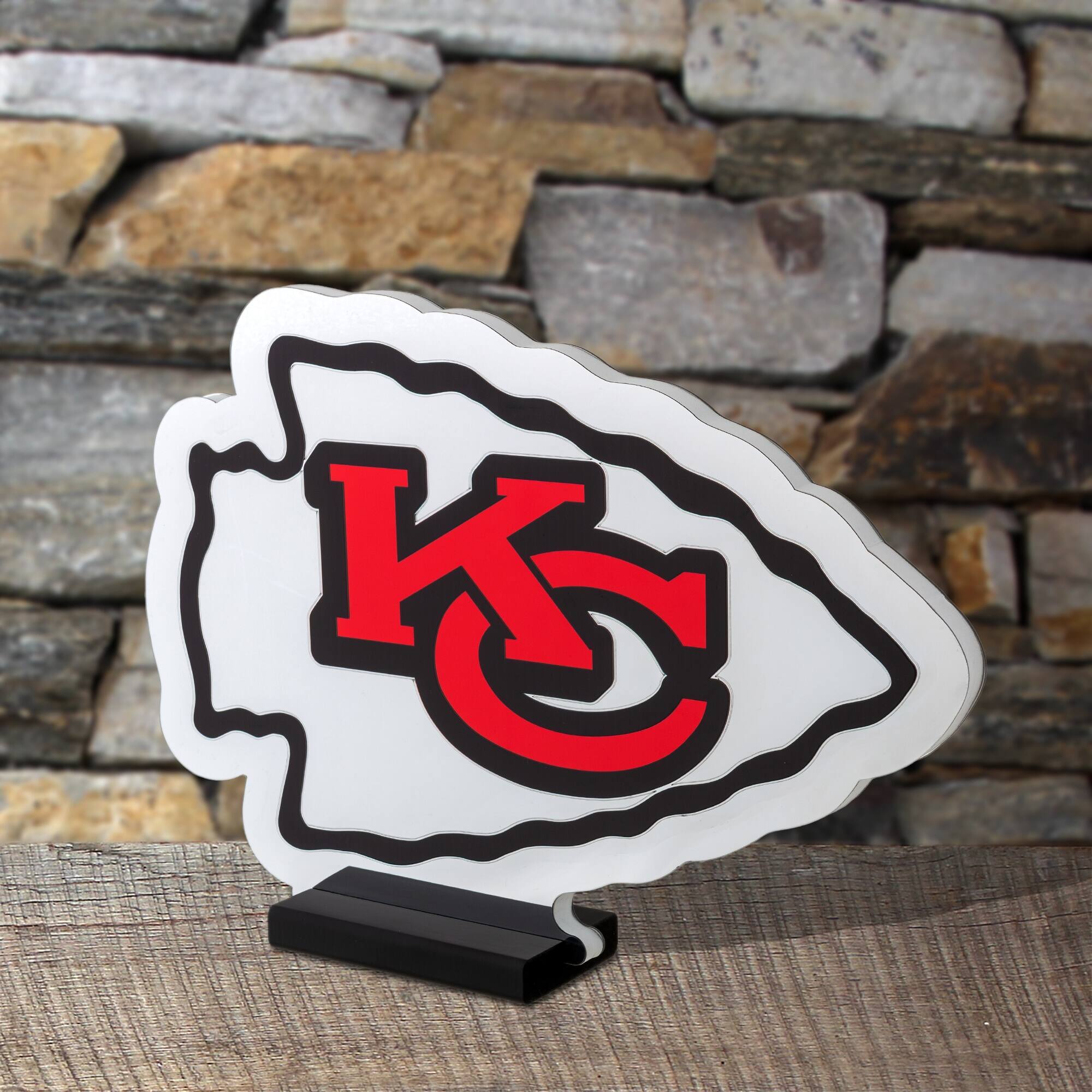 Alt View 3. Sporticulture - Kansas City Chiefs LED Infinity Logo Light - Multicolor.