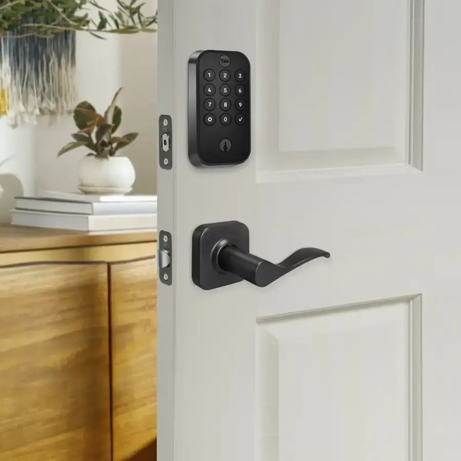 Alt View 16. Yale - Assure Lock 2 - Smart Lock Wi-Fi Deadbolt with Push Button Keypad | Key Access - Norwood Handle - Black Suede.