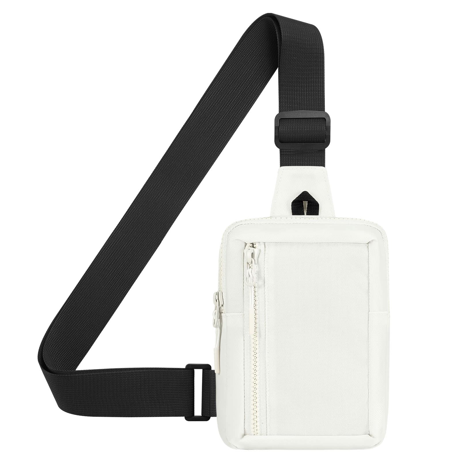 Unique Bargains - Mini Sling Bag 7.5 Inch Small Anti Theft Crossbody Sling Backpack Nylon Chest Bag Fanny Pack for Travel Running - White
