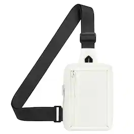 Unique Bargains - Mini Sling Bag 7.5 Inch Small Anti Theft Crossbody Sling Backpack Nylon Chest Bag Fanny Pack for Travel Running - White