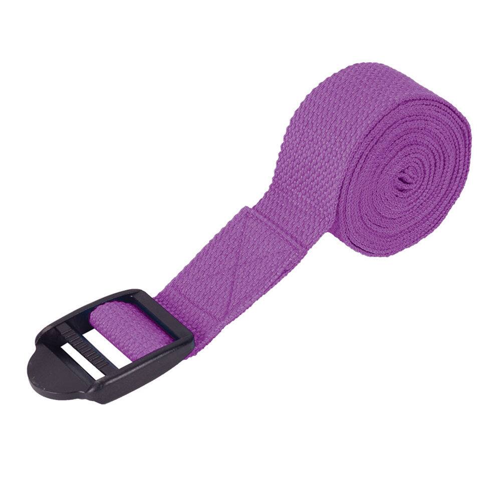 Alt View 2. Power Systems - 6ft Yoga Strap, Adjustable Cotton Blend Stretching Band with Durable PVC Buckle - Blue.