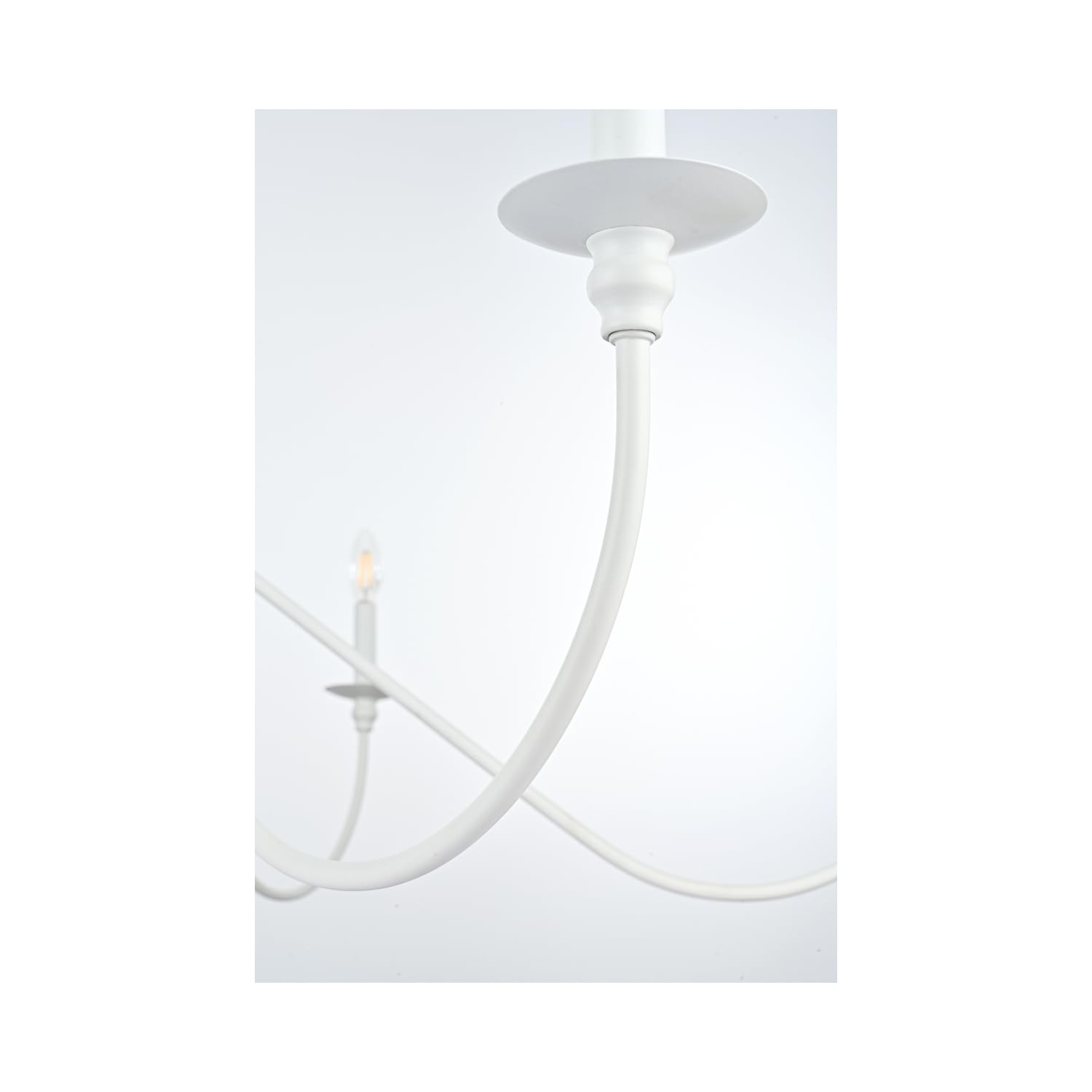 Alt View 2. Living District - Rohan 54 inch chandelier in White - White.