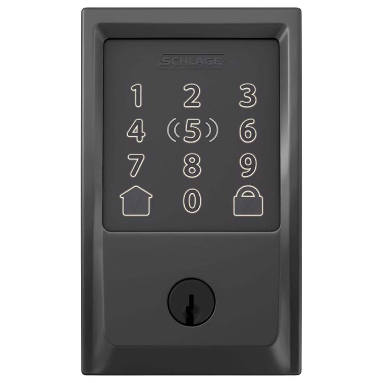 Schlage - Encode Plus Metal Wi-Fi Deadbolt with Century Trim - Matte Black