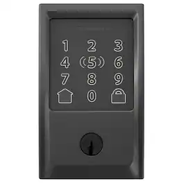 Schlage - Encode Plus Metal Wi-Fi Deadbolt with Century Trim - Matte Black