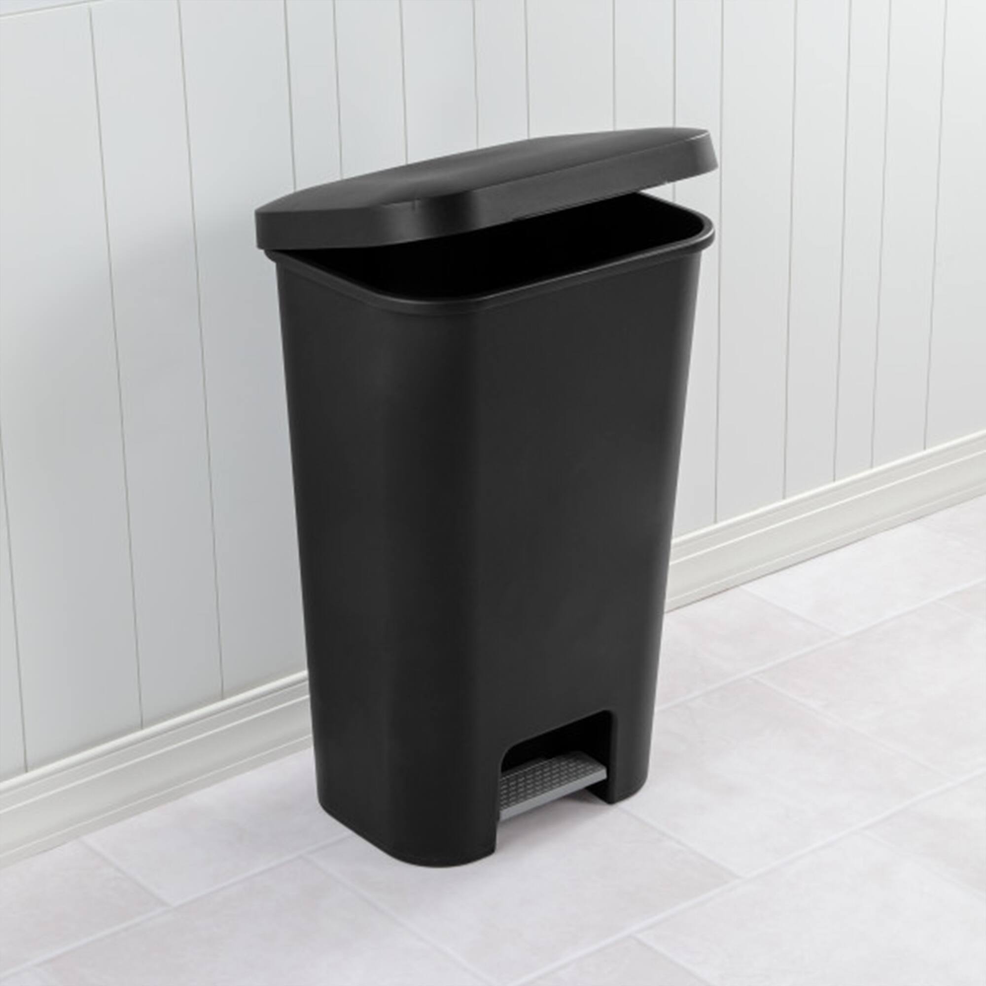 Alt View 3. Sterilite - Sterilite 11.9 Gal Rectangle Step On Trash Kitchen Wastebasket, Black (12 Pack) - Black.