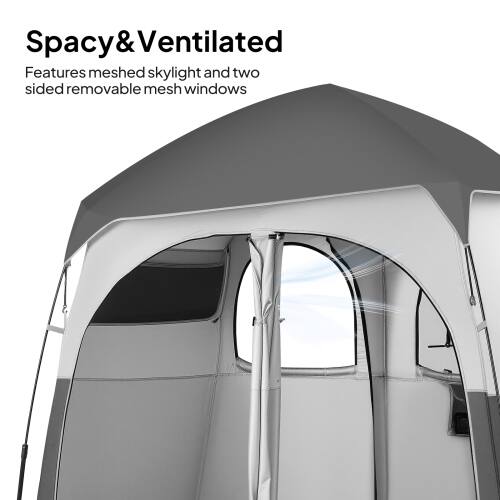Spacy & Ventilated  
Features meshed skylight and two sided removable mesh windows