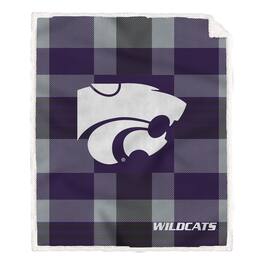 Pegasus - Kansas State Wildcats 60" x 70" Plaid Steel Royal Plush Sherpa Blanket - Multicolor