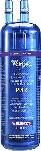 Front Standard. Whirlpool - Interior Push Button FILTER1 Refrigerator Water Filter.