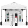 Best Choice Products - 10x10ft Easy Setup Pop Up Canopy, Portable Tent w/ Side Wall, 1-Button Push, Case - White