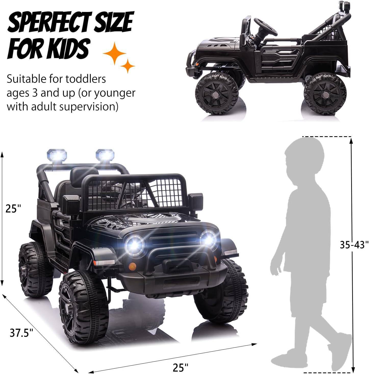 SPERFECT SIZE FOR KIDS  
Suitable for toddlers ages 3 and up (or younger with adult supervision)  
25"  
35-43"  
37.5"  
25"