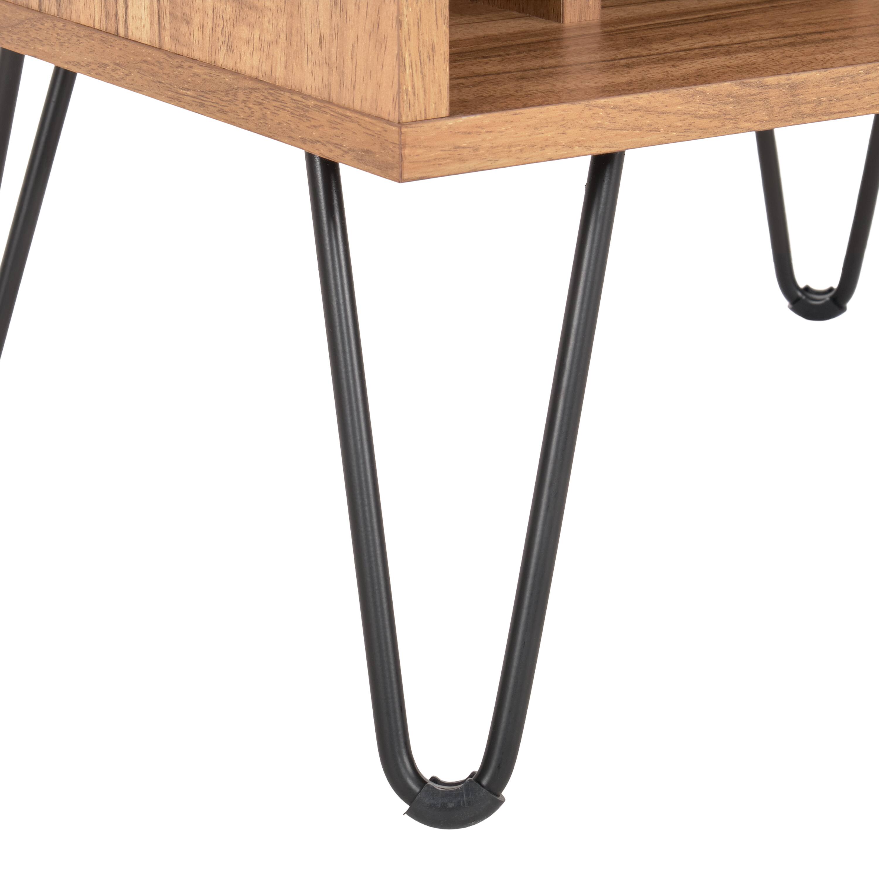 Alt View 7. CorLiving - CorLiving Vintora Brown Engineered Wood Open Shleved Turntable Media Stand - Brown.