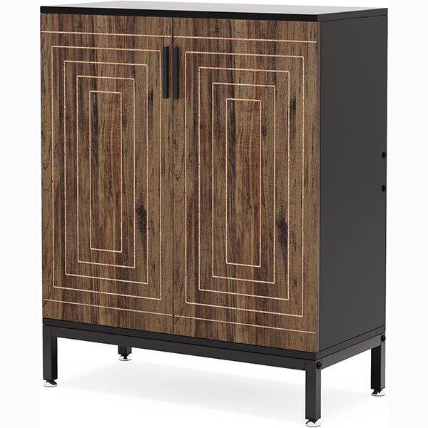 Alt View 5. Tribesigns - Office Storage Cabinet, For Everyday Organization in Workspaces and Office Reception Areas - Brown.
