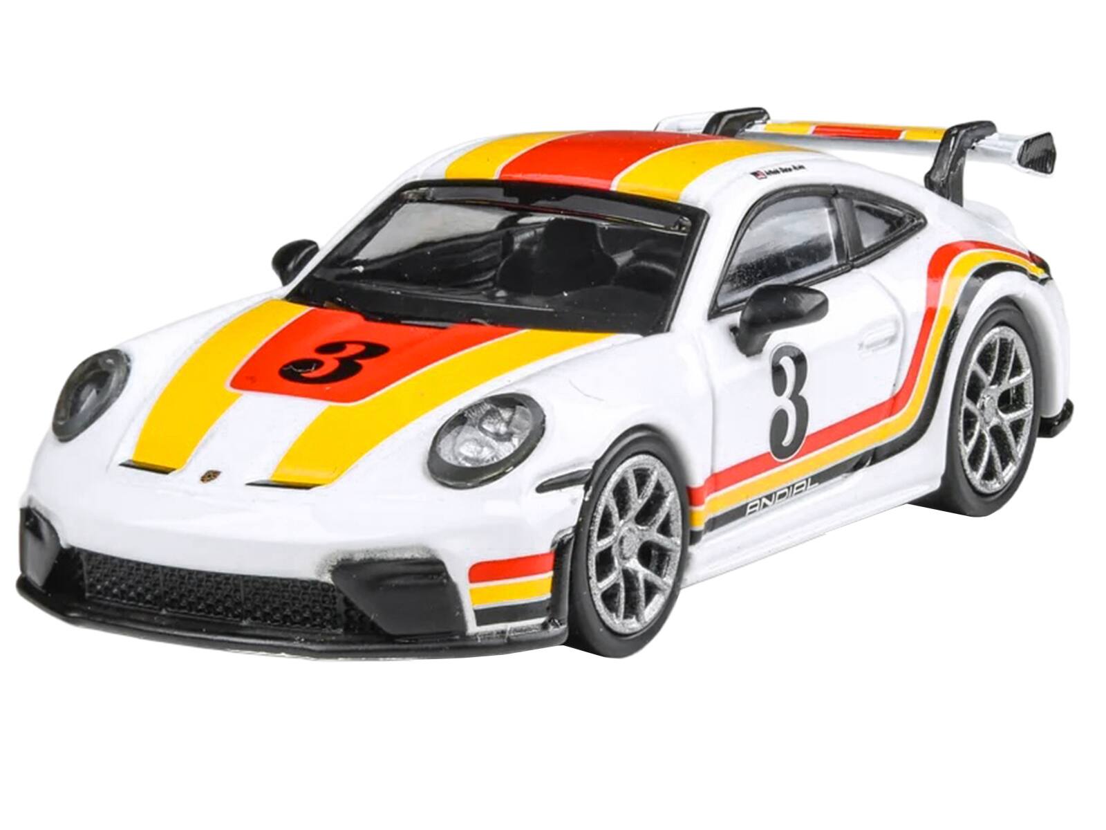 Alt View 3. Paragon - 2025 Porsche 911 GT3 (992.2) #3 "Andial Livery" White with Stripes 1/64 Diecast Model Car by Paragon.