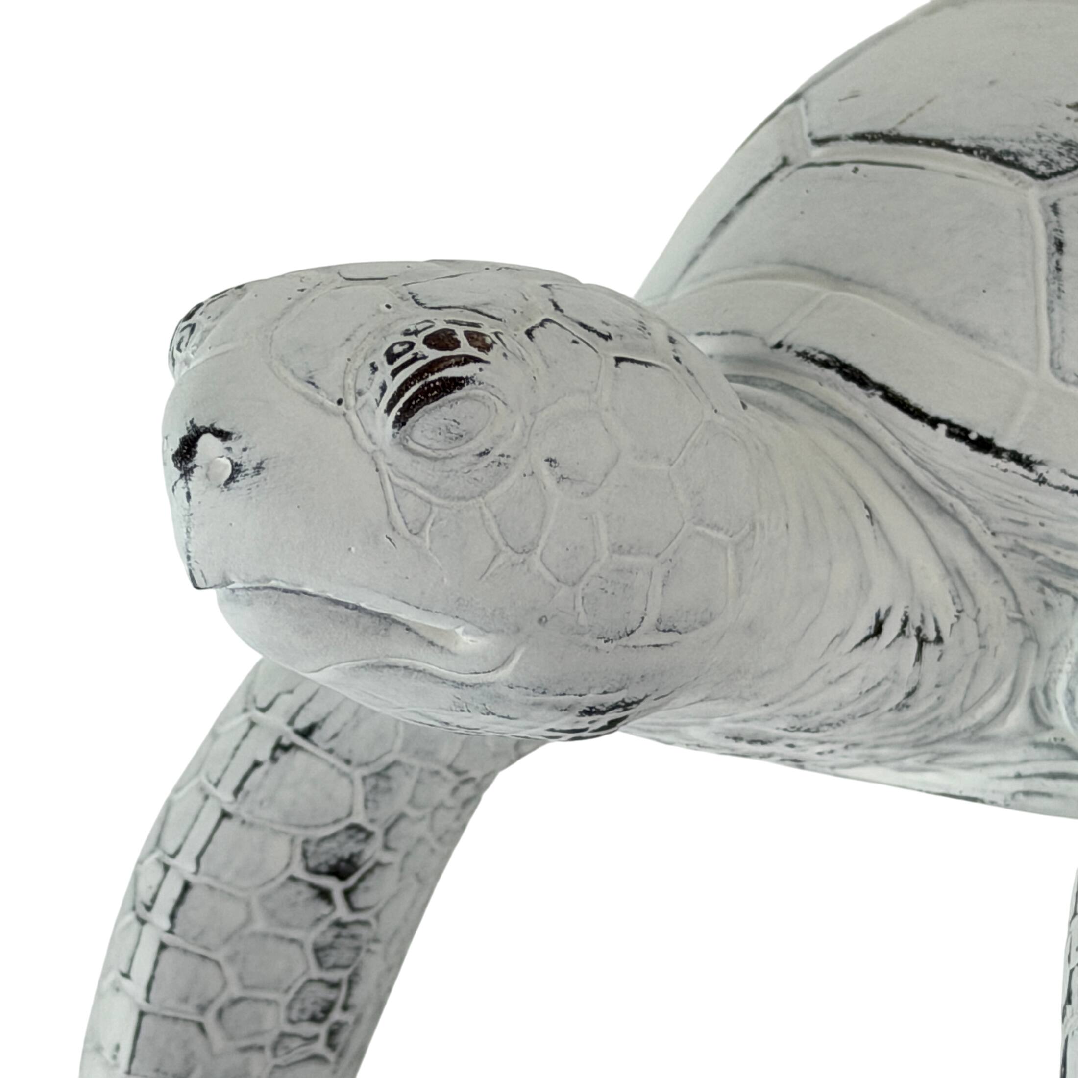 Alt View 9. Chesapeake Bay - Sea Turtle Toilet Paper Holder Whitewashed Resin Wall Mount 6.5 Inch Coastal - White.