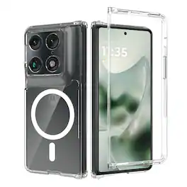 Dteck - Magnetic Crystal Clear Case for Motorola Razr Fold (2026),Shockproof Glossy Hard PC Cover Shell with Hinge Protection - Clean
