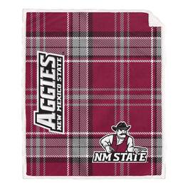 Pegasus - New Mexico State Aggies 50" x 60" Playmaker Plaid Ultra Cozy Sherpa Throw - Multicolor