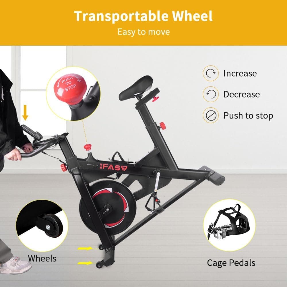Transportable Wheel  
Easy to move  

PUSH TO STOP  

Increase  
Decrease  
Push to stop  

IFAST Wheels  
Cage Pedals