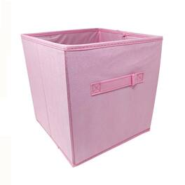 Kitcheniva - Fabric Storage Cube Bins Organizer Basket Containers Bins Fabric Handle 10 Inch 6 Pack Pink