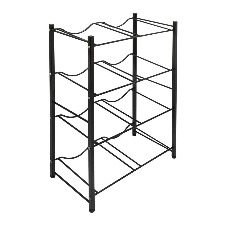 Back. Home Collection - 5 Gallon Water Bottle Rack 4-Tier 8-Bottle Storage Organizer - Black.