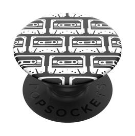 PopSockets - PopGrip Stand and Grip with Swappable Top - Black/White Tapes