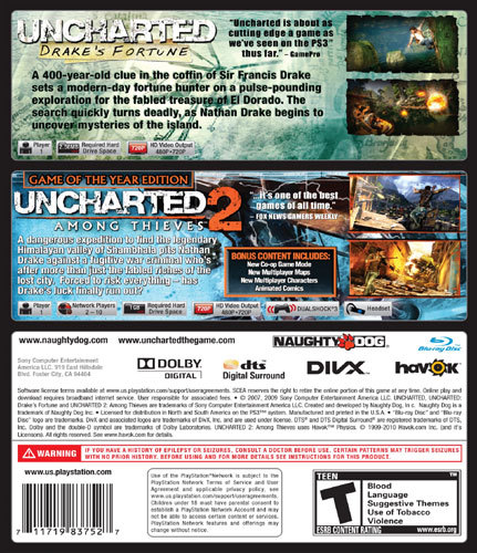  UNCHARTED Greatest Hits Dual Pack - Playstation 3