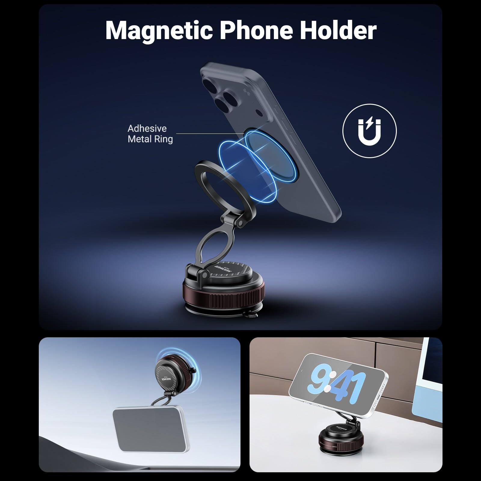 Magnetic Phone Holder  
Adhesive Metal Ring  
9:41