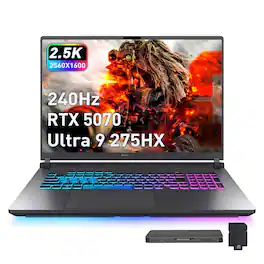 ASUS - ROG Strix G18 18" 240Hz Gaming Laptop,Intel Ultra 9 275HX,32GB RAM,1TB SSD+1TB Docking Set,RTX 5070,Win 11 - Gray