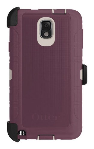  OtterBox - Defender Series Case for Samsung Galaxy Note 3 Cell Phones - Stone White/Deep Plum Purple