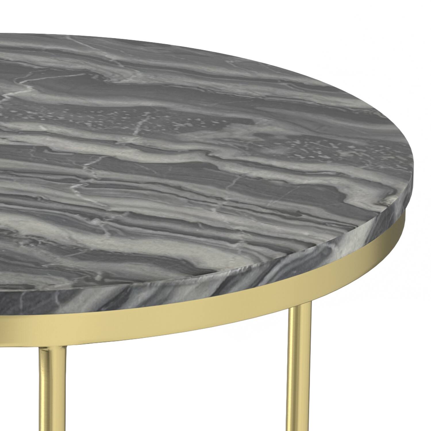 Alt View 7. Simpli Home - Ashley Modern Contemporary 16 inch Wide Metal 2 Pc Nesting Table in Gold , Fully Assembled - Gold.