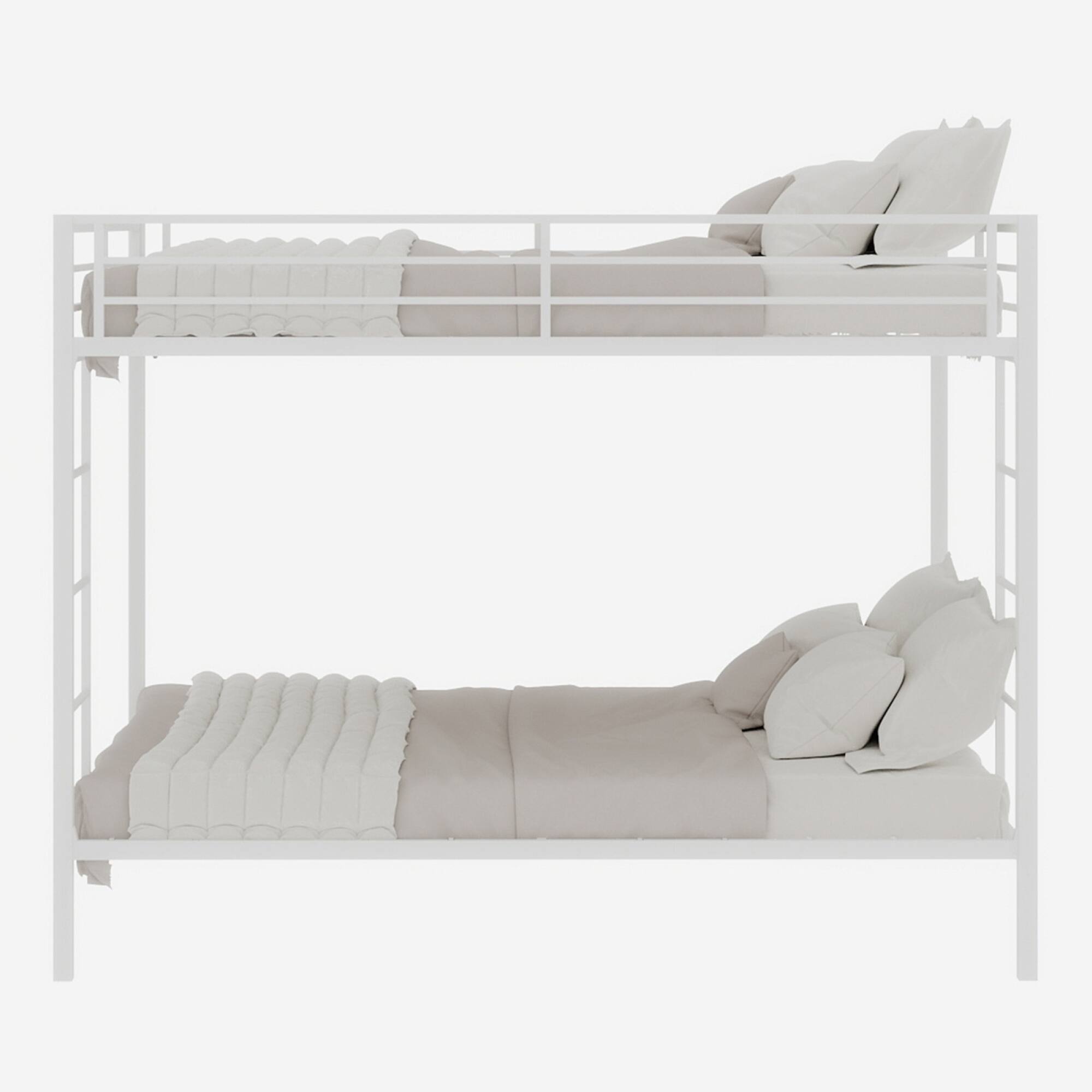Front. GOODSILO - Space-Saving Iron Bunk Bed with Sturdy Metal Frame for Dual Sleeping Solutions in Compact Rooms - White.