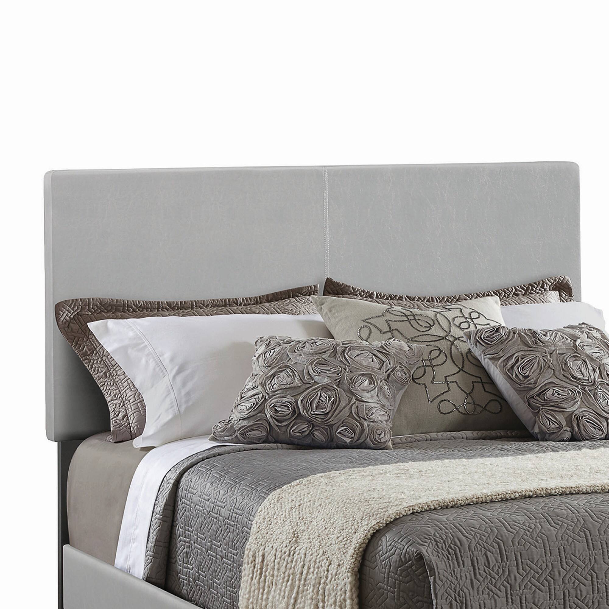 Alt View 1. Manhattan Lane - Leather Upholstered California King Size Platform Bed - Gray.