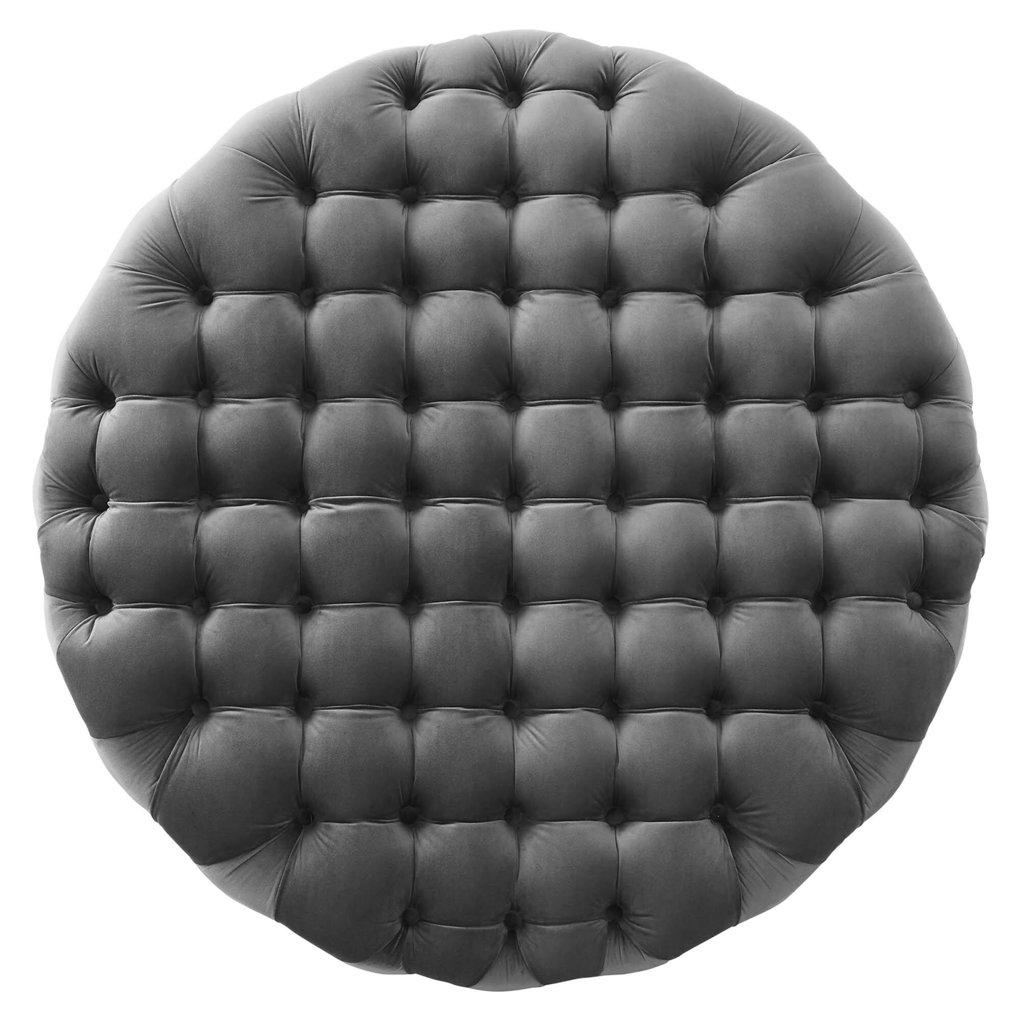 Alt View 2. Modway - Amour Tufted Button Large Round Performance Velvet Ottoman by Modway - EEI-5469-GRY.