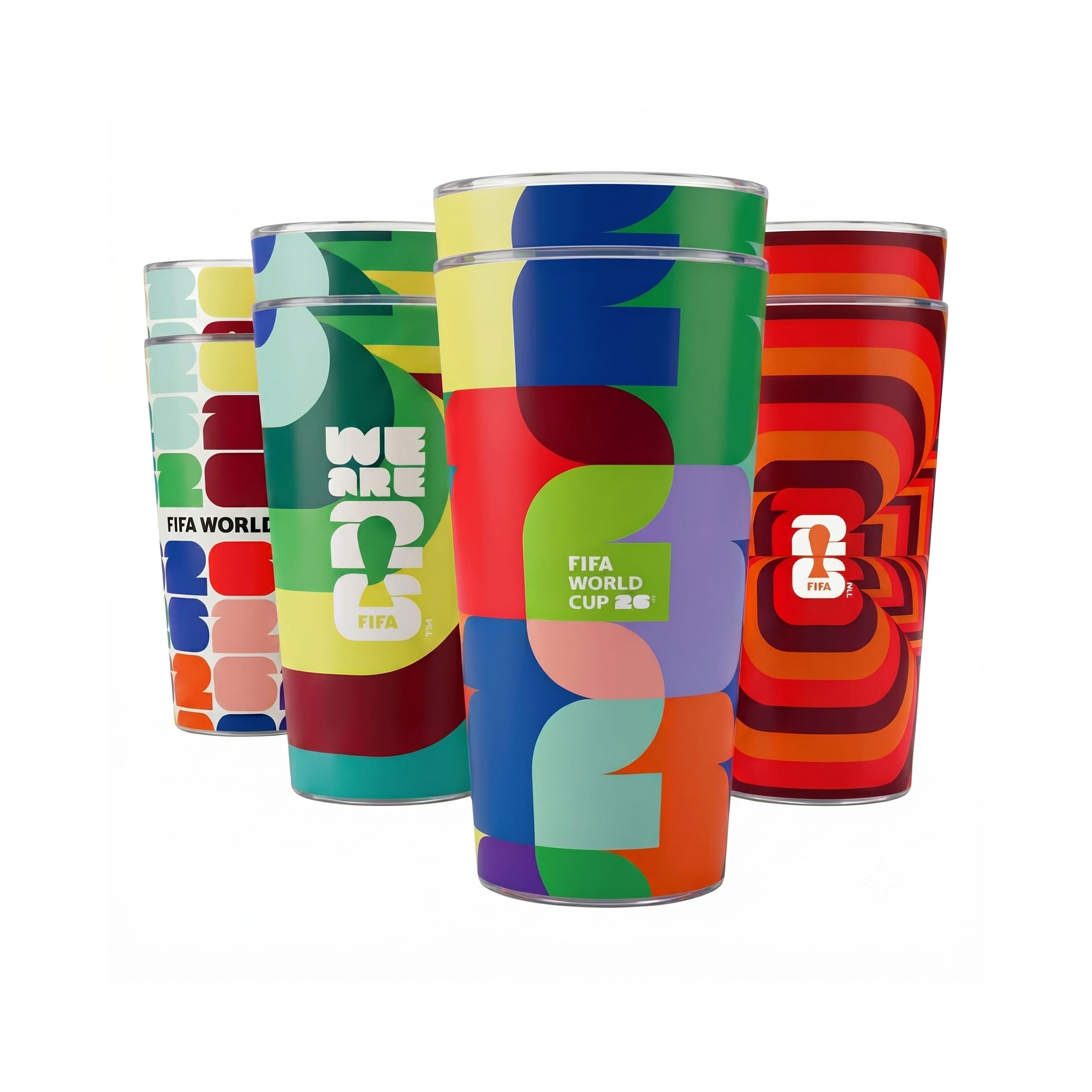 Jay Import - FIFA Set of 8 Plastic Highball Tumbler Cups - 24 oz Assorted Soccer Designs - Multi price history on PriceWatchPro