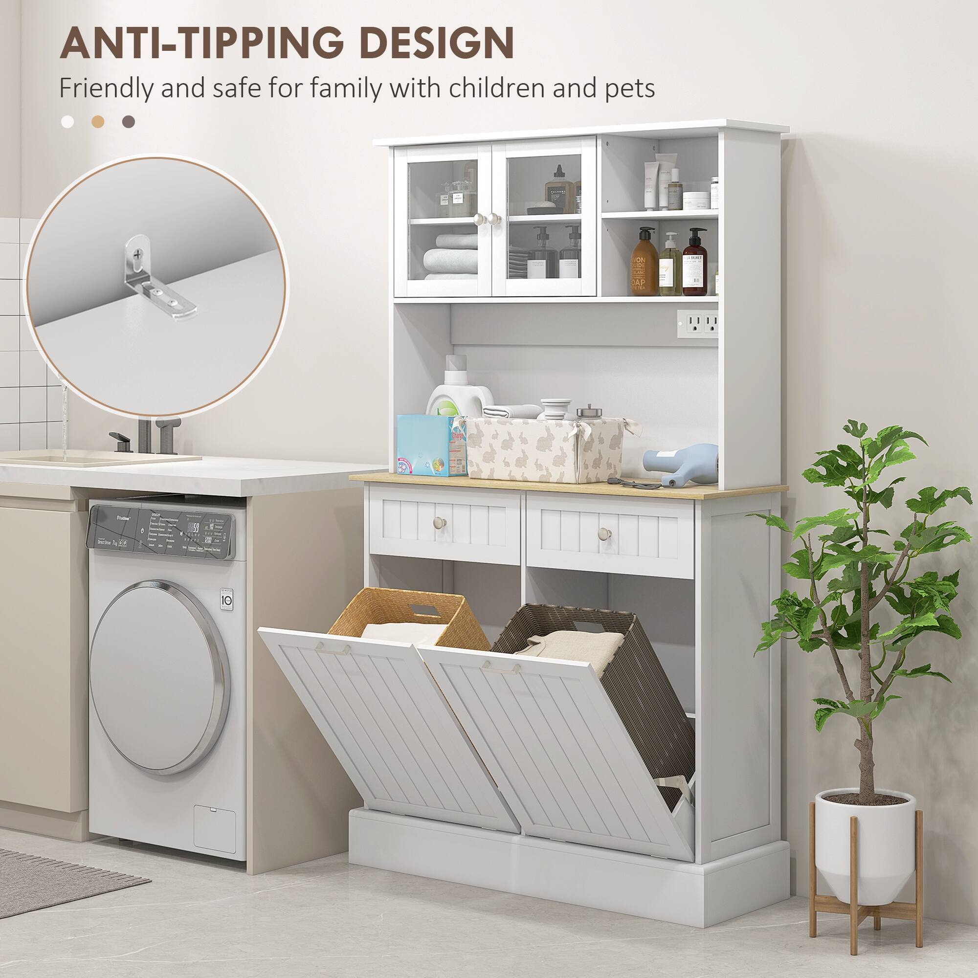 ANTI-TIPPING DESIGN  
Friendly and safe for family with children and pets