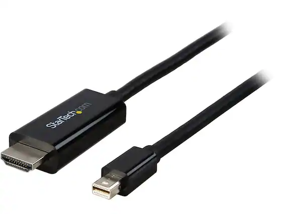 Front. StarTech.com - StarTech MDP2HDMM1MB Mini DP to HDMI Cable - 3 ft, 4K, (M/M).