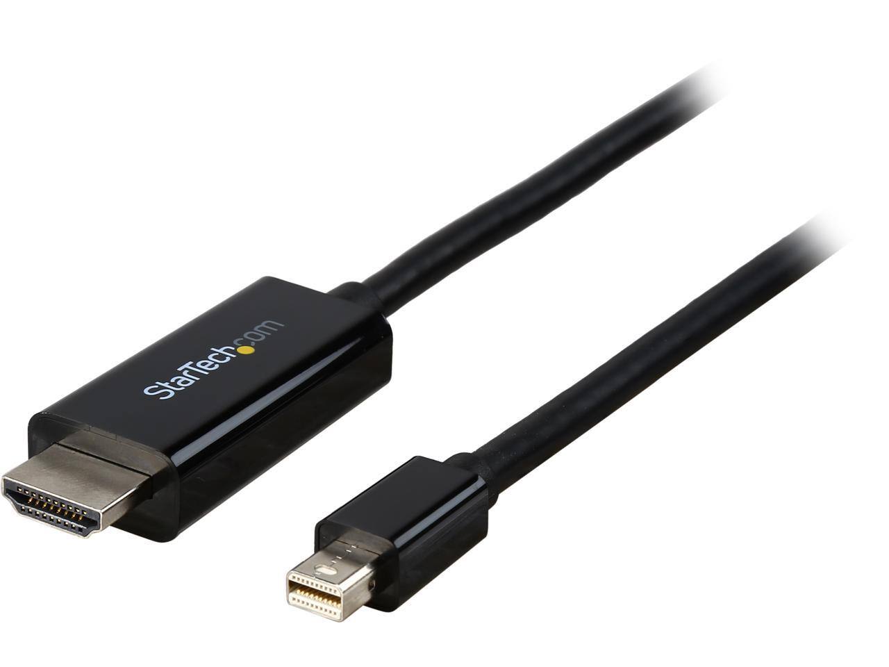 Front. StarTech.com - StarTech MDP2HDMM1MB Mini DP to HDMI Cable - 3 ft, 4K, (M/M).