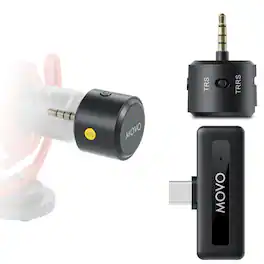 MOVO - WM-VXR10 Wireless Shotgun Mic Adapter for USB-C/iPhone 15 and up/Android - for VXR10, VXR10-PRO, Rode VideoMicro