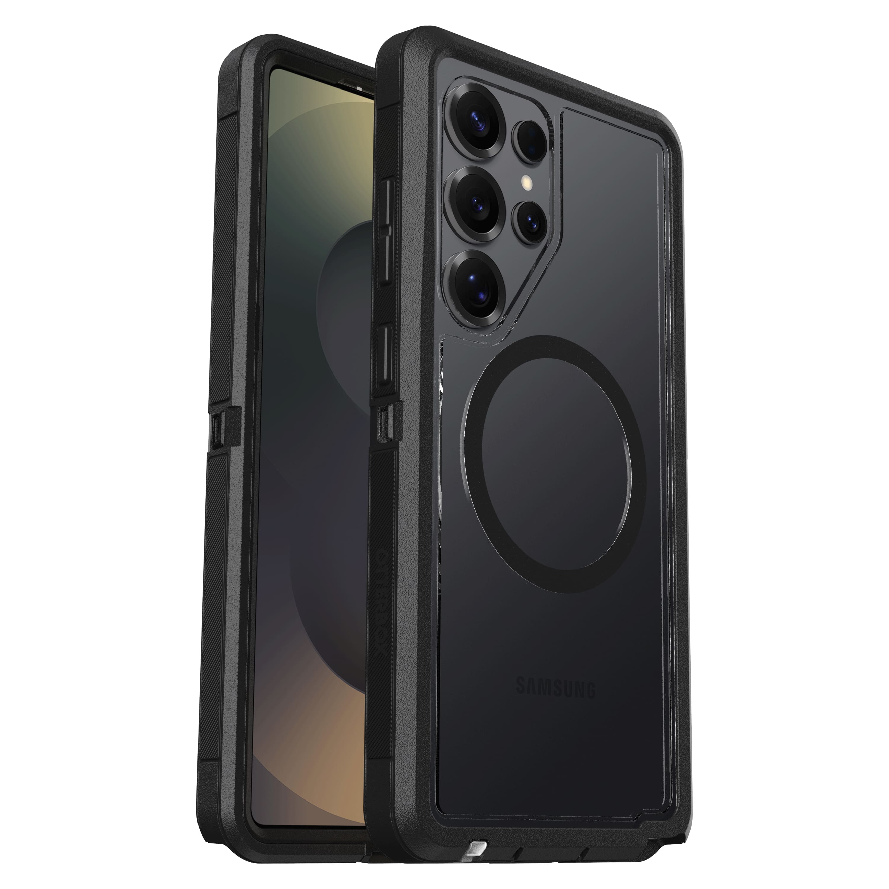 Front. OtterBox - Defender Series Pro XT Hard Shell with Magnets for Samsung Galaxy S25 Ultra - Dark Side.