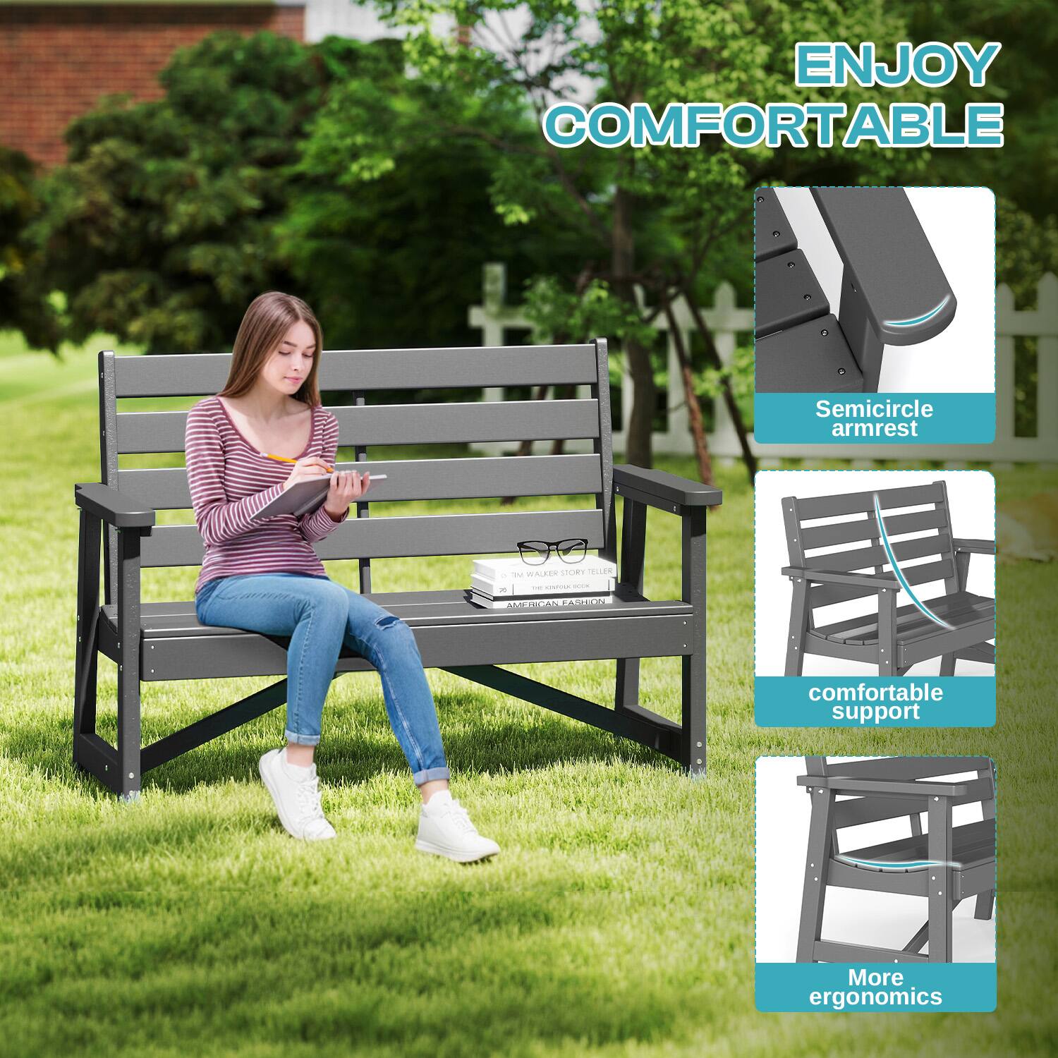ENJOY COMFORTABLE

- Semicircle armrest
- comfortable support
- More ergonomics
