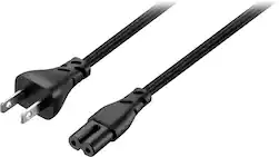 Rocketfish™ - 8 ft. Non-Polarized Braided Power Cord - Black - Front_Zoom