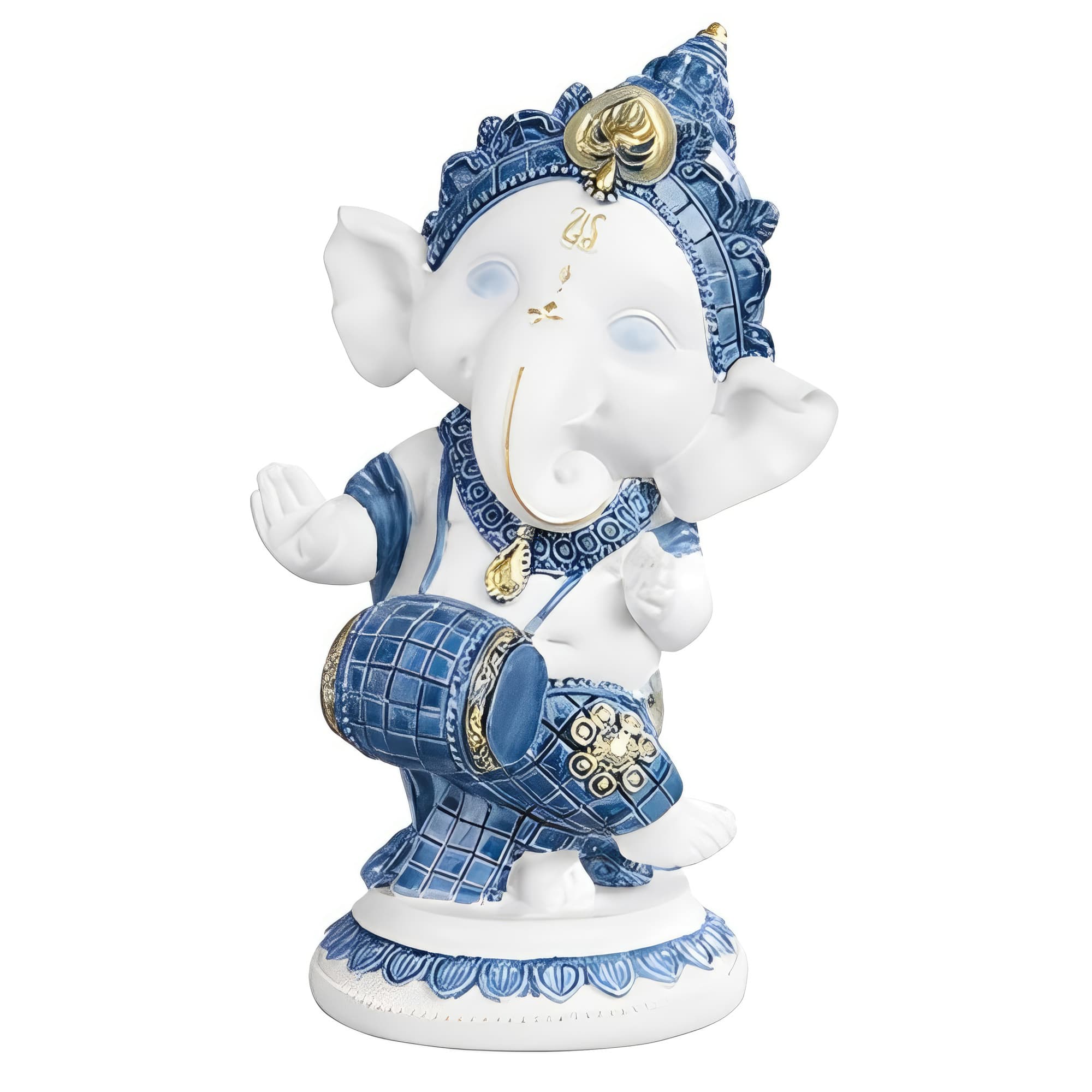 FC Design - 5.5"H Ganesh Playing Drum Figurine Statue Office Desk Tabletop Home Decor Gift - Multi-Color