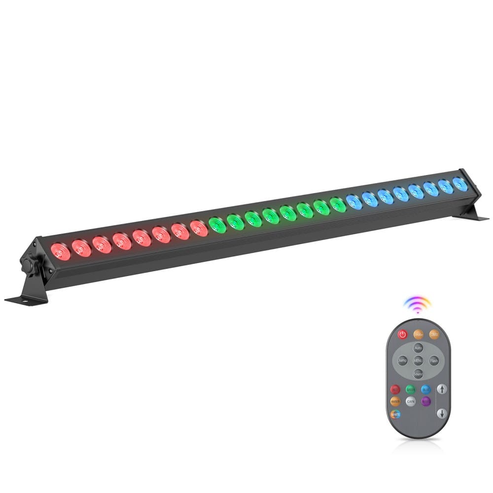 UKing - RGB 24PCS LEDs Wall Washer Light Stage Effect Lighting with Remote Controller DMX Sound Mode for Pub Concert Party KTV